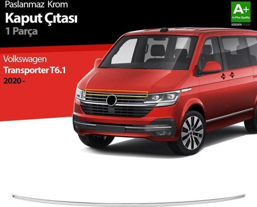 Volkswagen Transporter Uyumlu T6.1 Krom Kaput Çıtası 2020 Üzeri