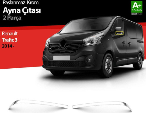 Renault Traffic Uyumlu Krom Ayna Çıtası 2 Parça. 2014 Üzeri