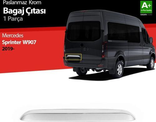 Mercedes Sprinter Uyumlu W907 Krom Bagaj Çıtası 2018 Üzeri
