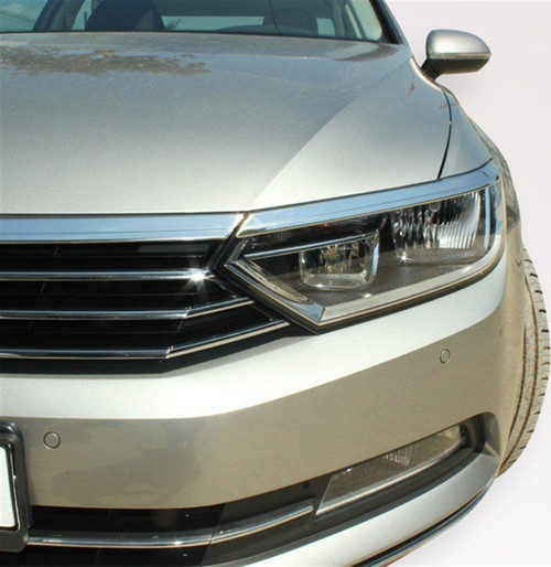 Volkswagen Passat Uyumlu B8 Far Üst Çıtası 3 Parça Krom 2015 Ve Sonrası