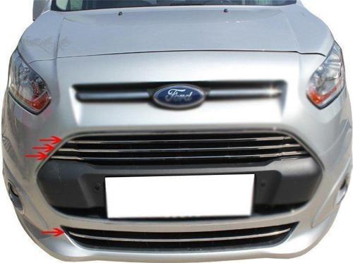 Ford Connect Uyumlu Ön Panjur + Tampon Çıtası 4 Parça Krom 2014 Ve Sonrası