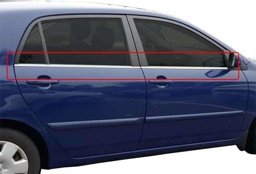 Corolla 9 Uyumlu E120 Cam Çıtası 4 Parça  Krom 2003-2007
