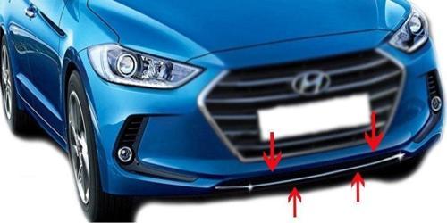 Hyundai Elantra Uyumlu 6 Ön Tampon Çıtası  Krom 2016-2019