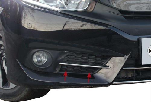 Honda Civic Uyumlu 10 Sis Farı Çıtası 2 Parça Krom 2016 Ve Sonrası