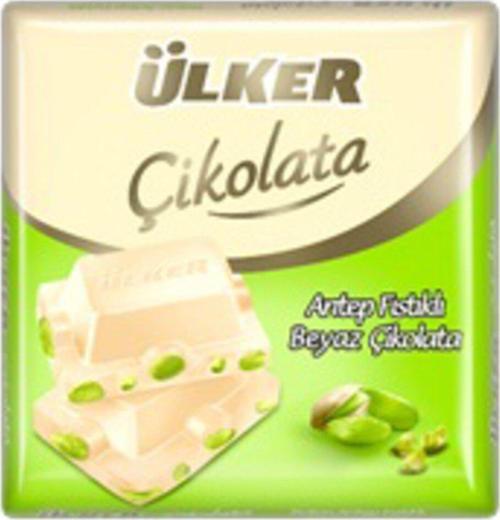 Antep Fıstıklı Beyaz Kare Çikolata 65g x 6 adet