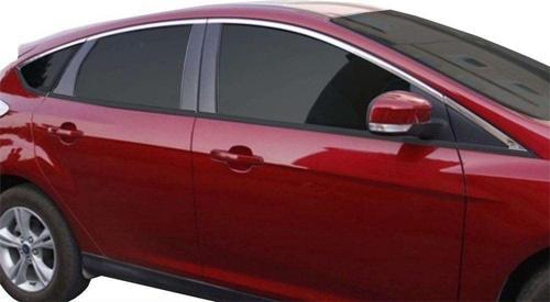 Ford Focus Uyumlu 3 Hatchback Cam Üst Çıtası 8 Parça. Krom 2011-2014