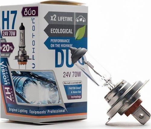 H7 24V Uyumlu 70W Duo 0,2 Fazla Işık