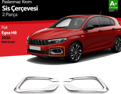 Fiat Egea Uyumlu Hatchback Krom Sis Çerçevesi 2 Parça. 2020 Üzeri (Mat Krom)