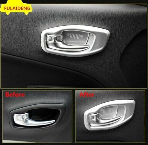 Jeep Renegade Uyumlu İç Kapı Kolu Çerçevesi 4 Parça Silver
