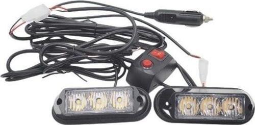 Çakar Lamba 3X2 Led 12W 12-24V Amber-Amber / Lapa197