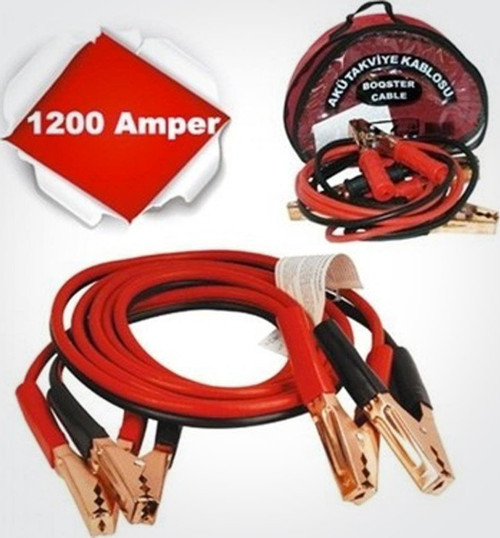 Auto Kit Uyumlu Akü Takviye Kablosu Şeffaf Çanta 1200 Amper