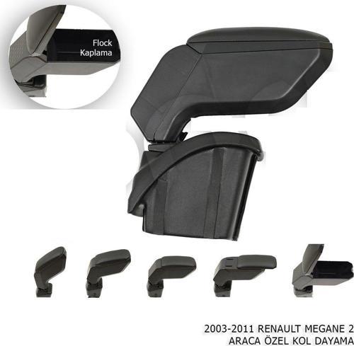 Renault Megane Uyumlu 2 Kol Dayama Kolçak Siyah 2003-2011