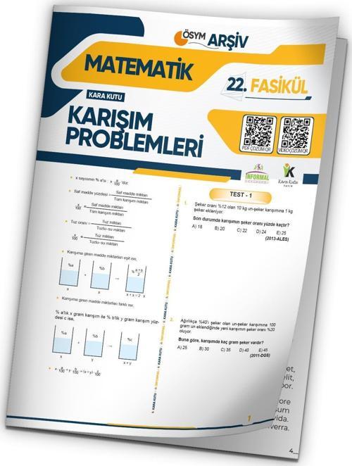 2025 TYT Matematik Karışım Problemleri ÖSYM Çıkmış Soru Modüler Set 22. Fasikülü 