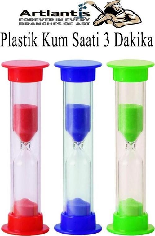 Renkli Kum Saati 3 Adet Mini Küçük Kum Saat 3 Dakika 8 cm Kum Zamanlayıcısı Dekoratif Masaüstü Plastik Çocuklar İçin