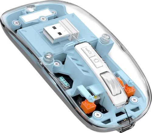 M377 Ultra Sessiz 3 Bağlantı Modlu 2xBluetooth Kablosuz Bağlantı + 2.4Gh Gaming Type-C Şarjlı Mouse Mavi