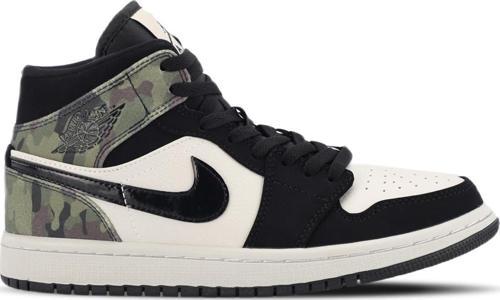 WMNS AIR JORDAN 1 MID CAMO Kadın Sneaker Ayakkabı Siyah / Kamuflaj
