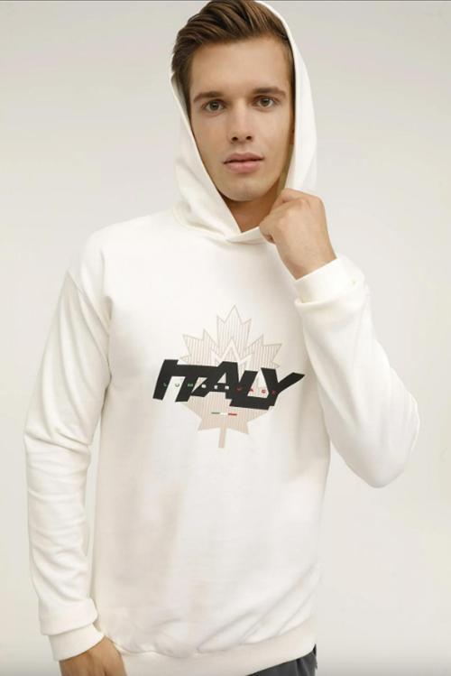 4W ML RENATO 17SD1047 4PR Erkek Sweatshirt Kırık Beyaz