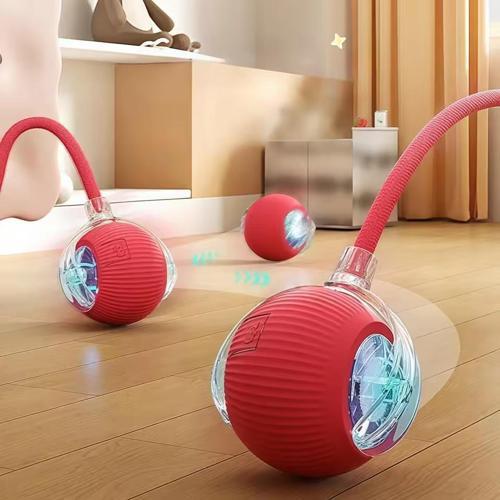 Akıllı Kedi Oyuncağı, USB Şarjlı, LED Işıklı, 3 Modlu, Otomatik Yuvarlanan Top