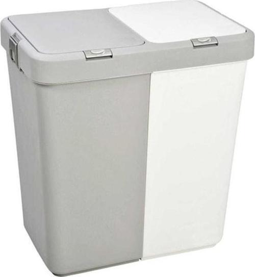 mt-09 Çift gözlü 80 litre çamaşır sepeti-Gri+Beyaz- T.YOL