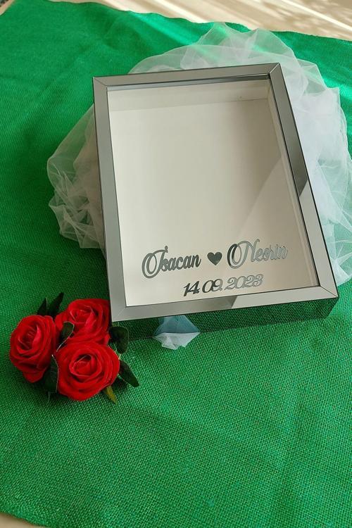 25X35 Cm I?Simli Derin Anı Çerçevesi! Yeni Moda Gül Kutuları! Nişan Çiçeği Tasarımı!