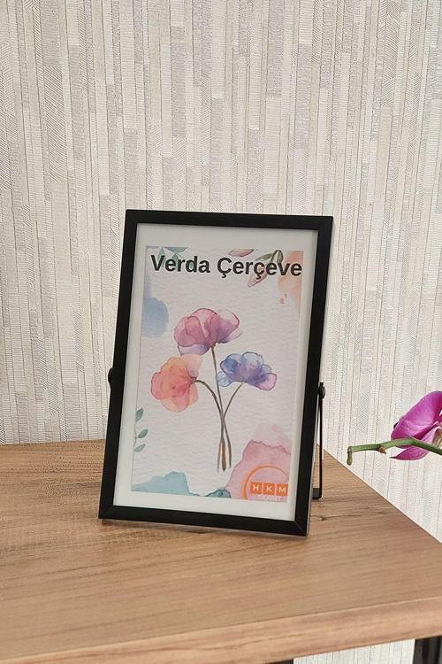 10X15 Cm Metal Çerçeve! Şık Dekoratif Fotoğraf Çerçevesi! Ayaklı Tek Camlı Çerçeve