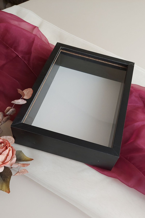Ledsiz Yeni Trend 25X35 Cm Siyah Derin Gül Tasarım Çerçevesi! Gül Kutusu Anı Çerçevesi! Isimsiz