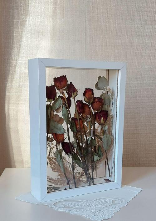25X35 Cm Çift Yönlü Derin Gül Çerçevesi! Gelin Buketi Çerçevesi!