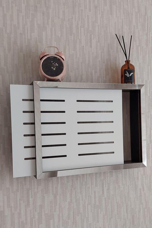 25X35X7 Cm Izgaralı Duvara Asılabilir Sigorta Ve Modem-Wifi Saklama Kutusu! Saklama Kutusu