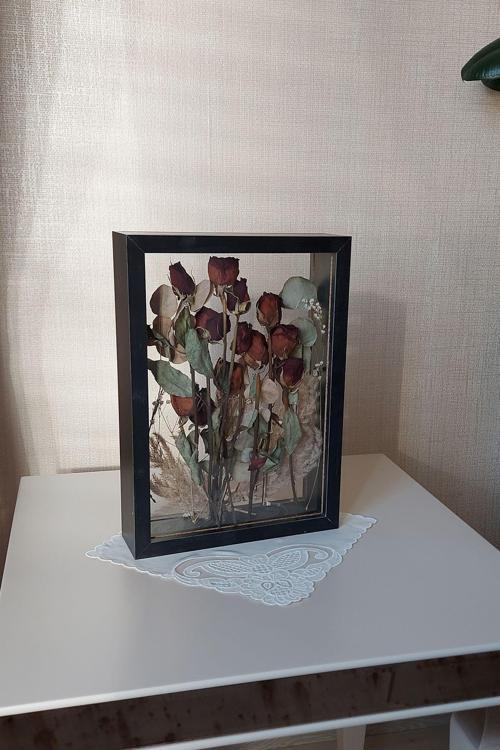 25X35 Cm Çift Yönlü Derin Gül Çerçevesi! Gelin Buketi Çerçevesi!
