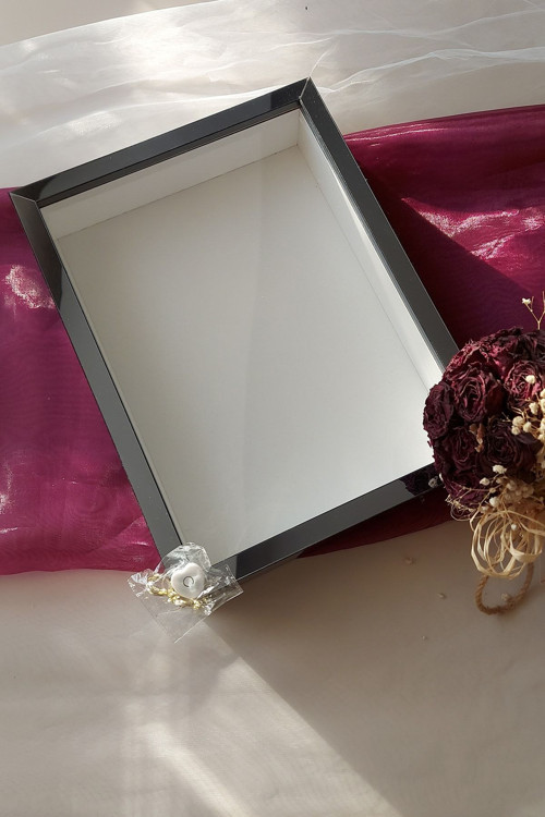 30X40 Cm 7 Cm Füme Ledli Derin Gül Anı Çerçevesi! Gül Kutusu-Hkm Ticaret-İsimsiz
