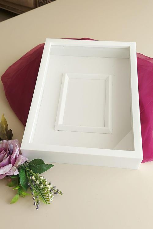 25X35 Cm Fotoğraf Bölümlü Anı Çerçevesi! Yeni Moda Gül Kutuları! Söz Nişan Çiçeği Tasarımı!