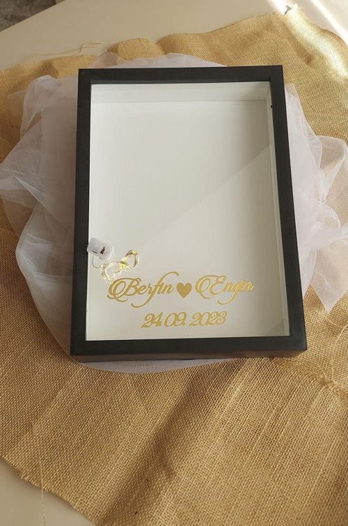 25X35 Cm Isimli Ledli Derin Anı Çerçevesi! Yeni Moda Gül Kutuları! Nişan Çiçeği Tasarımı!
