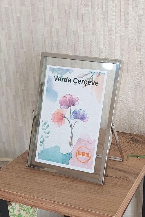 13X18 Cm Metal Çerçeve! Şık Dekoratif Fotoğraf Çerçevesi! Ayaklı Çift Camlı Çerçeve