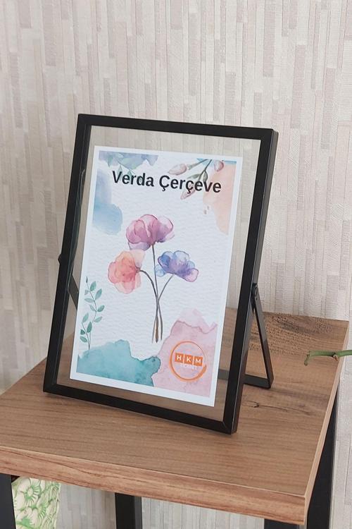 13X18 Cm Metal Çerçeve! Şık Dekoratif Fotoğraf Çerçevesi! Ayaklı Çift Camlı Çerçeve