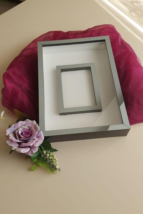 25X35 Cm Fotoğraf Bölümlü Anı Çerçevesi! Yeni Moda Gül Kutuları! Söz Nişan Çiçeği Tasarımı!