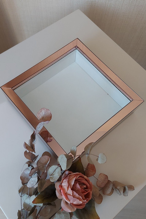 25X25 Cm Rosegold Derin Anı Çerçevesi-6 Cm Derinlikli Anı Çerçevesi Gül Kutusu! Hkm Ticaret