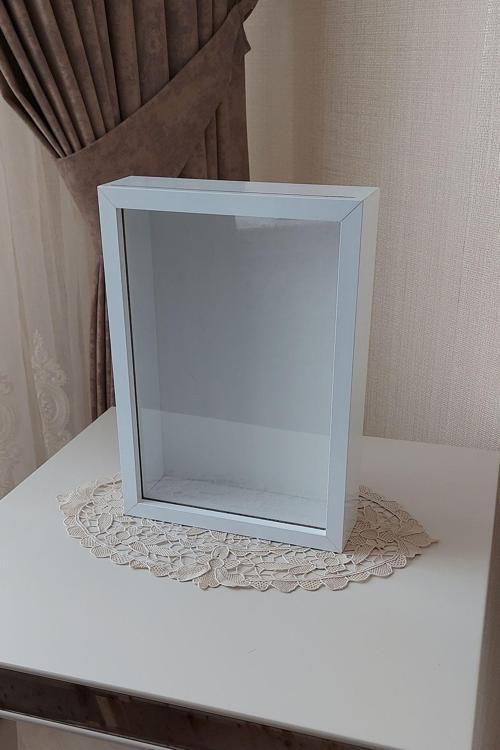 Ledsiz Yeni Trend 25X35 Cm Beyaz Derin Gül Tasarım Çerçevesi! Gül Kutusu Anı Çerçevesi! Isimsiz