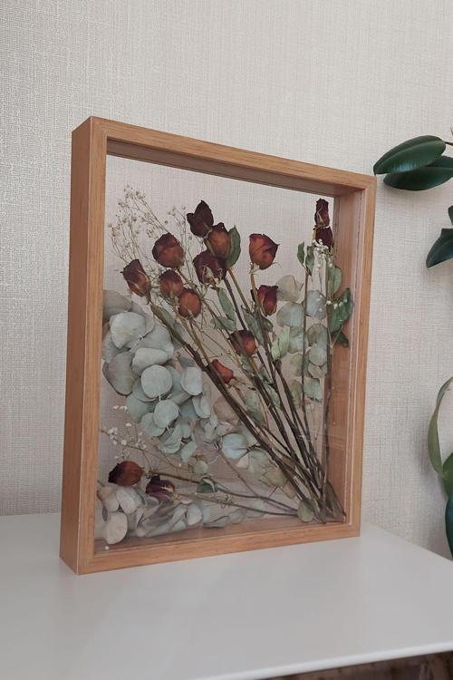 40X50 Cm Çift Yönlü Derin Gül Çerçevesi! Gelin Buketi Çerçevesi!