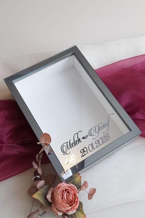 Yeni Model 25X35 Cm Füme Kaplı Ledli Derin Gül Tasarım Çerçevesi! Gül Kutusu Anı Çerçevesi!