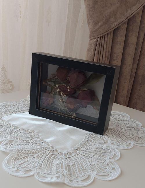 15X20X5 Cm Yatay Anı Çerçevesi! Yeni Moda Çiçek Anı Çerçevesi! İsteme Çiçeği! Derin Gül Kutusu
