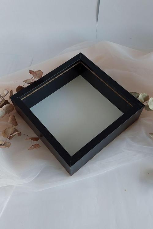 25X25 Cm Siyah Derin Anı Çerçevesi-6 Cm Derinlikli Anı Çerçevesi Gül Kutusu! Hkm Ticaret