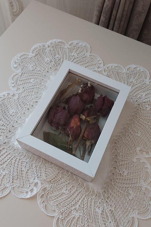 15X20X5 Cm Anı Çerçevesi! Yeni Moda Çiçek Anı Çerçevesi! İsteme Çiçeği! Derin Gül Kutusu-Dikey