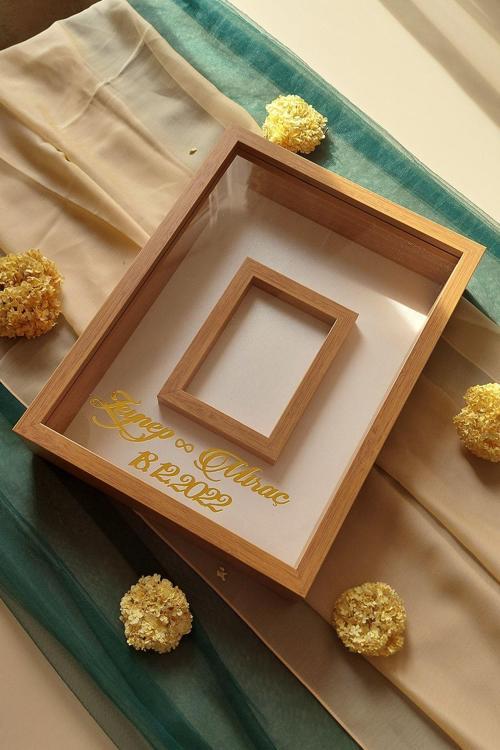 30X40 Cm Bambu Gül Anı Çerçevesi! Fotoğraf Çerçevesi! Gül Anı Çerçevesi-