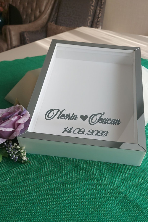 25X35 Cm I?Simli Derin Anı Çerçevesi! Yeni Moda Gül Kutuları! Nişan Çiçeği Tasarımı!