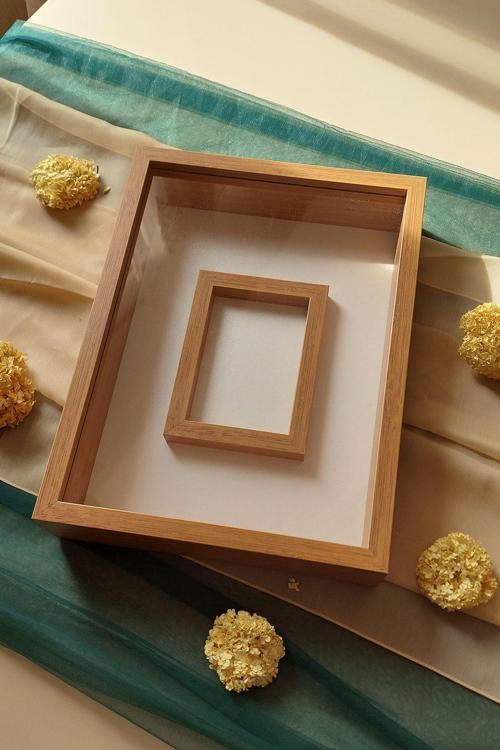 30X40 Cm Ledsiz Bambu Renkli Fotoğraf Bölümlü Tasarım Gül Kutusu Anı Çerçevesi! Isimsiz