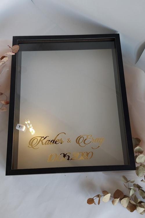 40X50 Cm Siyah Ledli Derin Anı Çerçevesi-Gül Kutusu-Dekoratif Hatıra Çerçevesi-Beyaz Zemin!