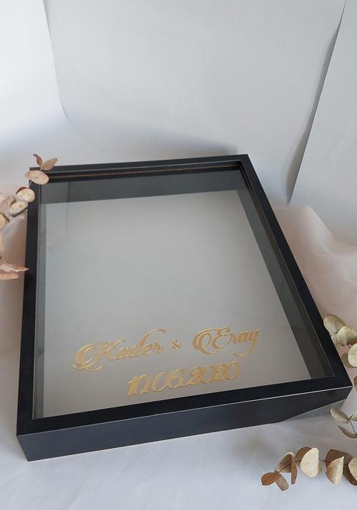 40X50 Cm Siyah Gül Anı Çerçevesi! Ledsiz Derin Çerçeve! Gül Anı Çerçevesi-Gelin Buketleri Için