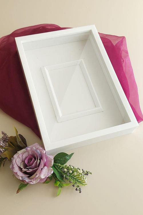 25X35 Fotoğraf Bölümlü Anı Çerçevesi! Üçgen Çıtalı Gül Kutuları