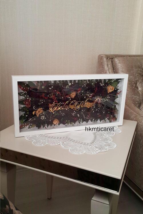 23X50 Cm Gül Anı Çerçevesi! Isimli Fotoğraf Çerçevesi! Gül Anı Çerçevesi-Gelin Buketleri Için