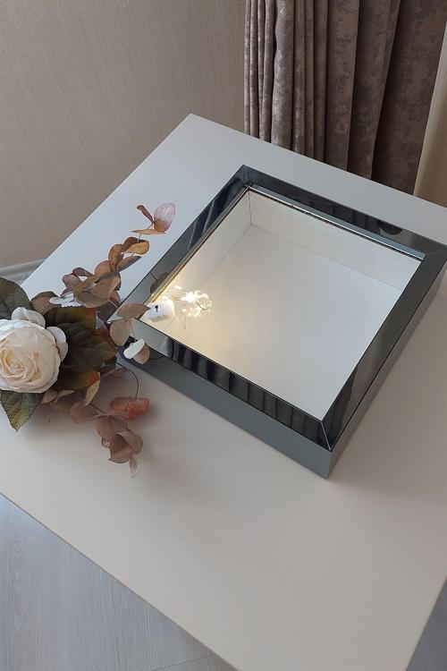 25X25 Cm Ledli İsimsiz Derin Gül Çerçevesi! Gül Kutusu! Hkmticaret